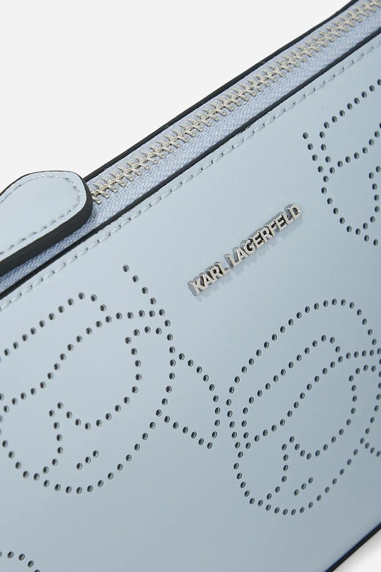 Кожена чанта Karl Lagerfeld IKON син A2W32017