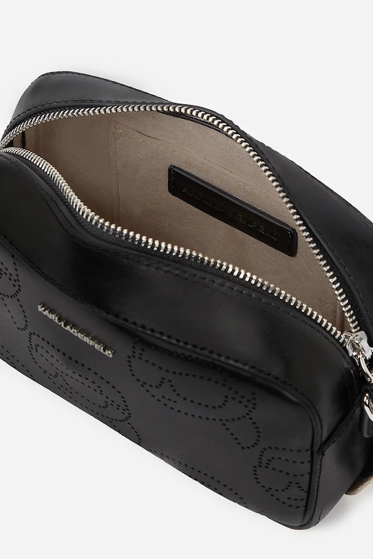 Accesorii Karl Lagerfeld poseta de piele IKON A2W30066 negru