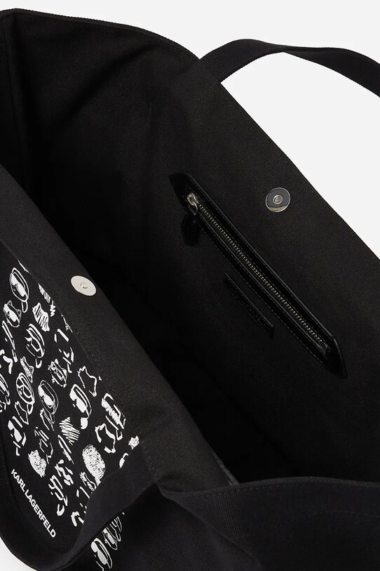 Karl Lagerfeld torebka bawełniana czarny A2W50023