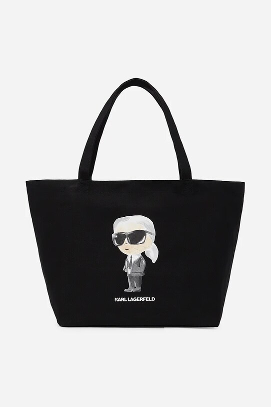 Karl Lagerfeld torebka bawełniana mieści A4 czarny A2W50027
