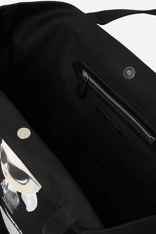 Karl Lagerfeld torebka bawełniana IKON A2W50027 czarny