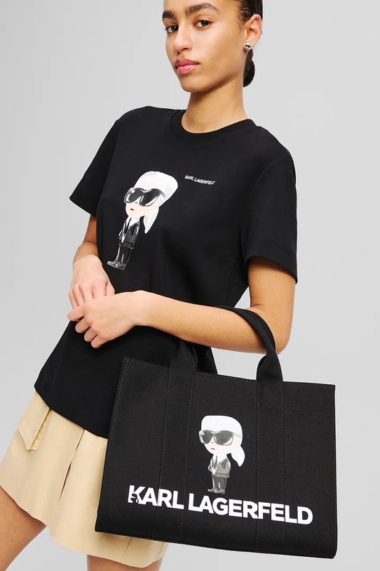 Хлопковая сумка Karl Lagerfeld IKON A2W50047 чёрный