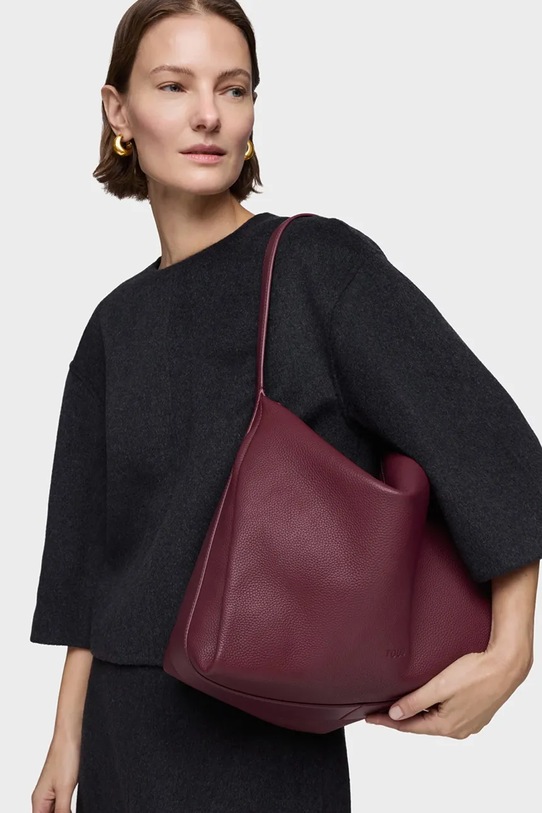Akcesoria Tous torebka skórzana FOLD 2002308621 bordowy