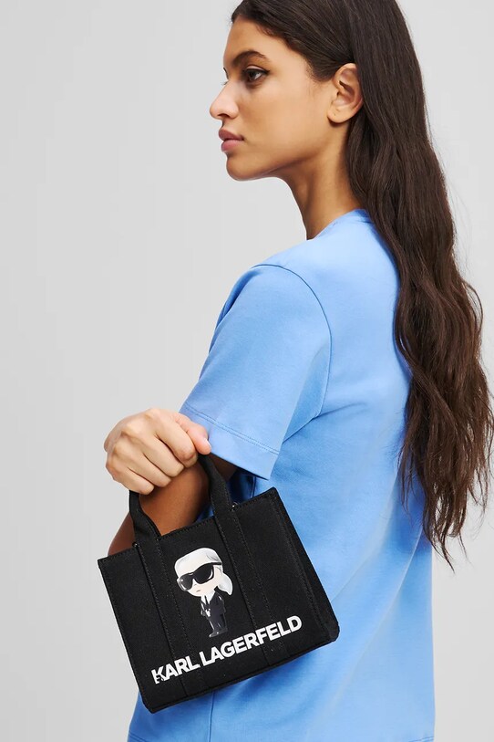 Karl Lagerfeld geantă de bumbac A3W50109 negru AA00
