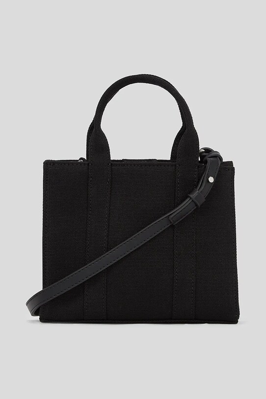 Бавовняна сумка Karl Lagerfeld IKON SQUARE чорний A3W50109