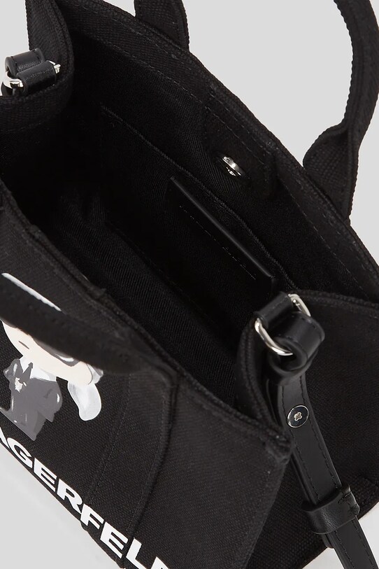 Бавовняна сумка Karl Lagerfeld IKON SQUARE A3W50109 чорний