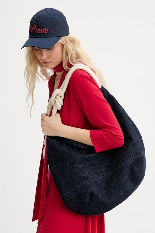 Renewed torebka bawełniana creative upcycling mieści A4 granatowy denim.torba.upc