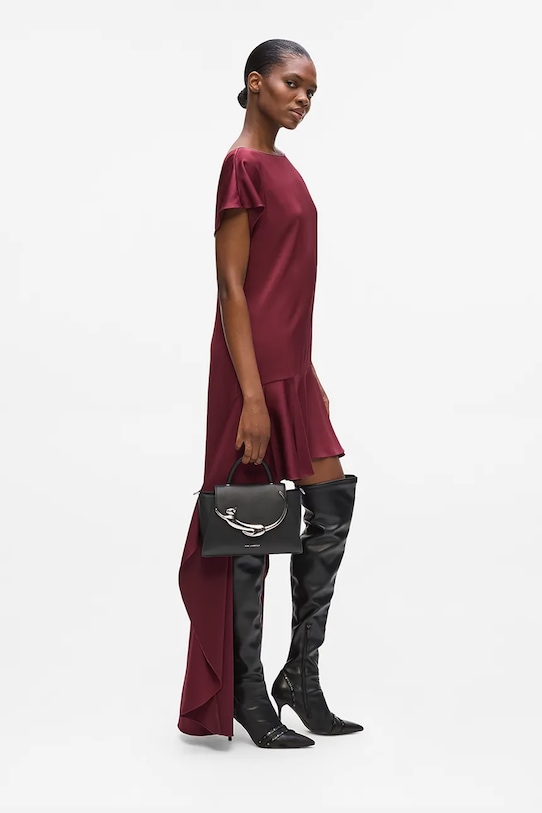 Δερμάτινη τσάντα Karl Lagerfeld IKON A4W30025 μαύρο