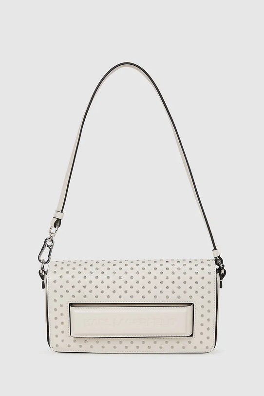 Δερμάτινη τσάντα Karl Lagerfeld λείο δέρμα μπεζ A4W30083