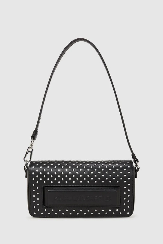 Кожена чанта Karl Lagerfeld гладка кожа черен A4W30083