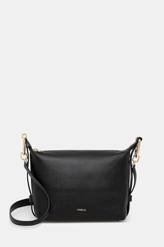 Furla geantă de piele uni negru WE00831.BX2045.O6000