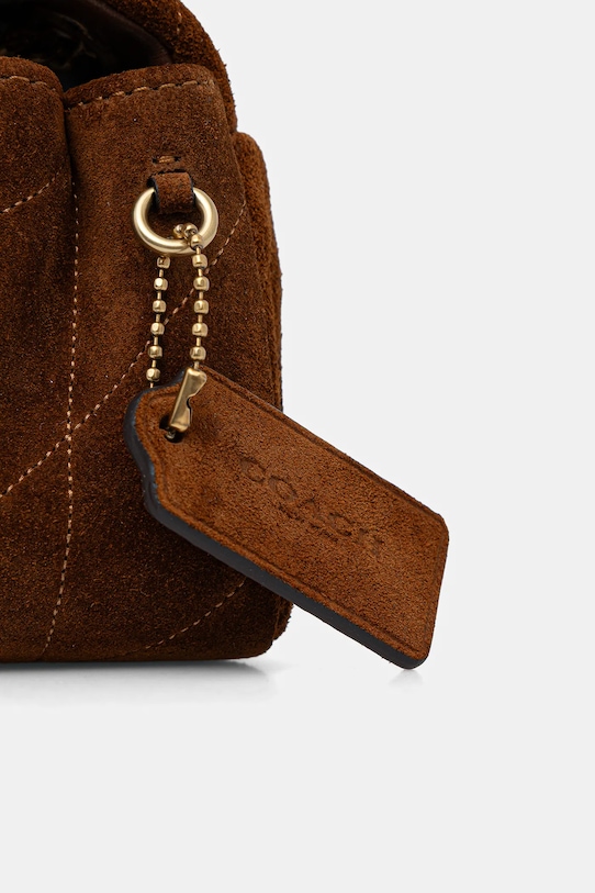 Coach torebka zamszowa Tabby 20 brązowy CCK48