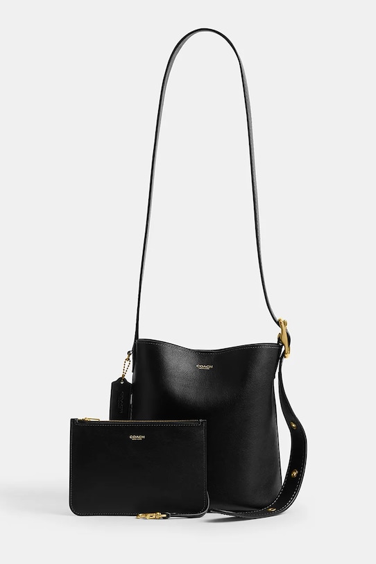 Coach torebka skórzana Bleecker Bucket Bag 21 CCX07 szary AA00