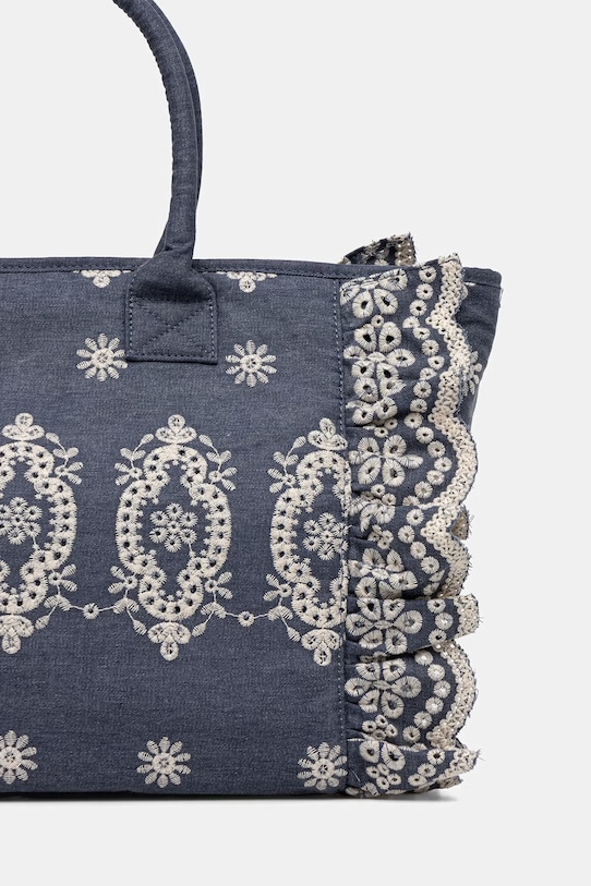 Akcesoria MC2 Saint Barth torebka shopper damska bawełniana VANI0029 niebieski