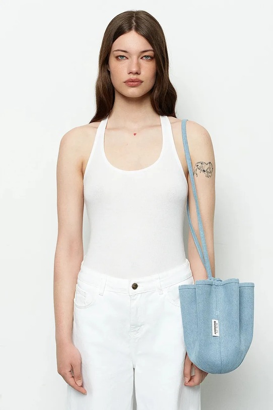 RUSLAN BAGINSKIY sac pentru femei, din denim Ruslan Baginskiy Denim HatBag BBCT075.C.JNS.120JNS.FL albastru