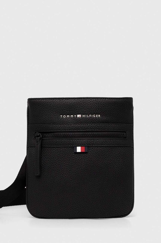 Malá taška Tommy Hilfiger imitácia kože čierna AM0AM09505