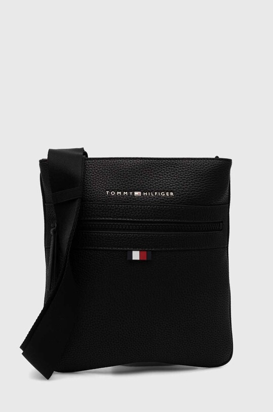 Malá taška Tommy Hilfiger imitácia kože čierna AM0AM09506