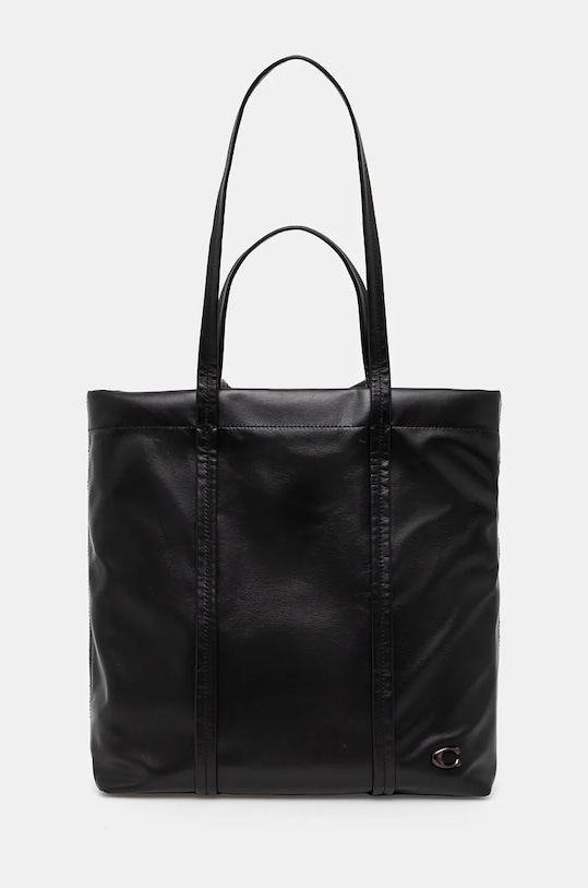 Kožená taška Coach usňová koža čierna CO840