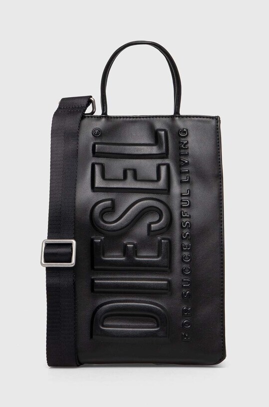Malá taška Diesel DSL 3D SHOPPER jednofarebný čierna X09928.P5184