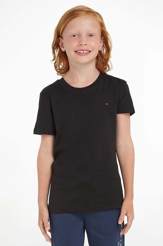 Tommy Hilfiger - T-shirt dziecięcy 74-176 cm KB0KB04140 bawełna czarny KB0KB04140