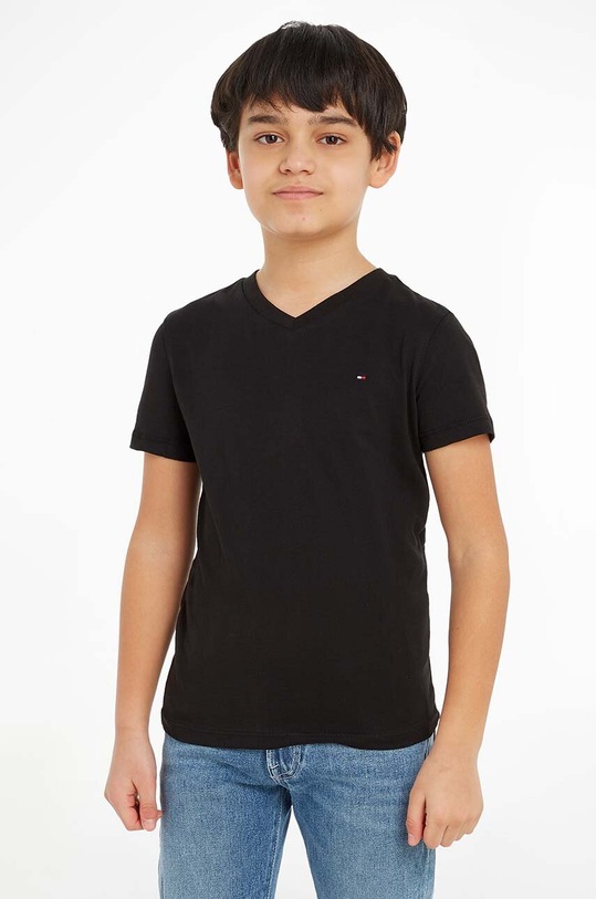 Tommy Hilfiger - T-shirt dziecięcy 74-176 cm bawełna czarny KB0KB04142