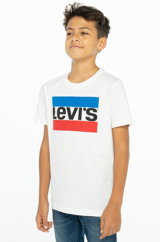 Dječja majica kratkih rukava Levi's 9E8568.NOS.B bijela AA00