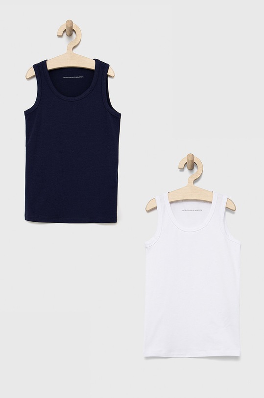United Colors of Benetton top dziecięcy (2-pack) z elastanem granatowy 3MC10H014.G.CONTINUATIV