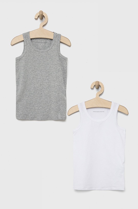 United Colors of Benetton top dziecięcy (2-pack) z elastanem szary 3MC10H014.G.CONTINUATIV