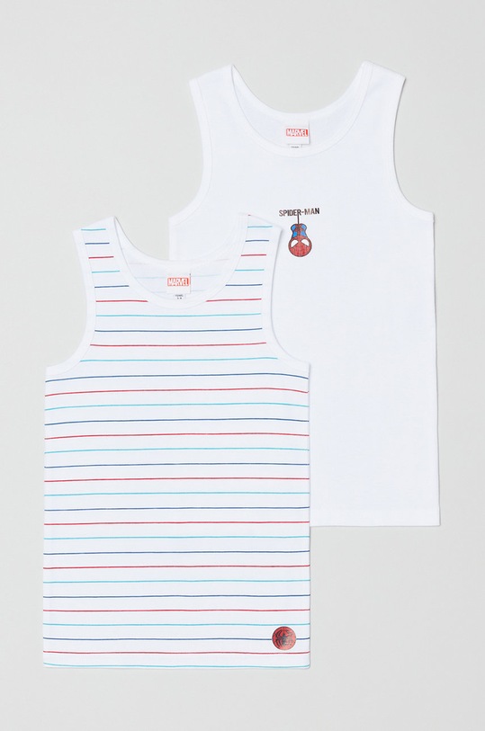 OVS top bawełniany dziecięcy wzorzyste biały 1444021.BOY.3.15Y.UNDER