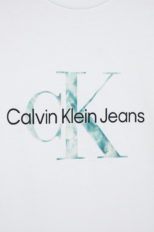 Chłopiec Calvin Klein Jeans t-shirt bawełniany dziecięcy IU0IU00267.9BYY IU0IU00267.9BYY biały