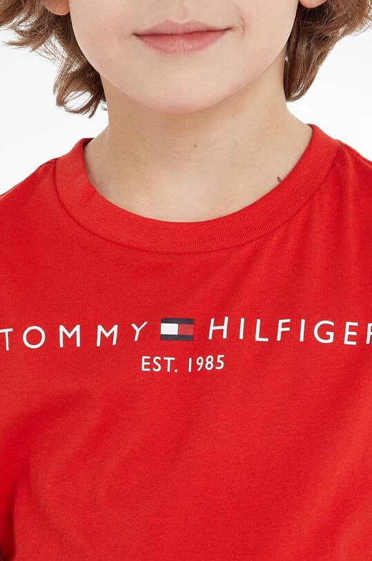 Dječja pamučna majica kratkih rukava Tommy Hilfiger KS0KS00210 crvena
