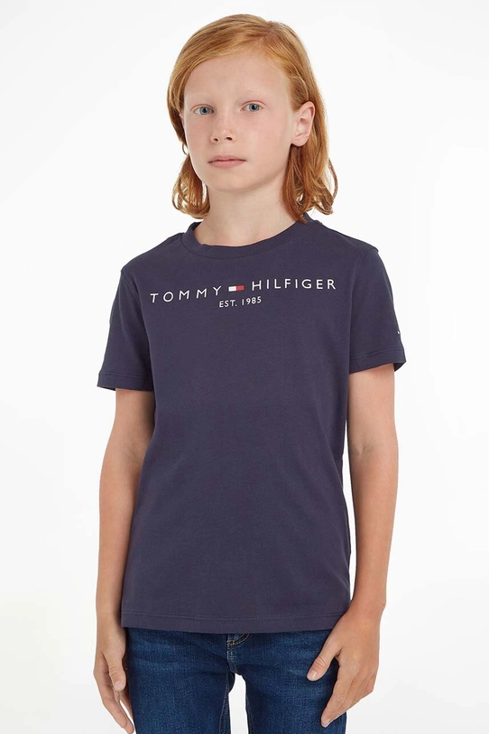 Детская хлопковая футболка Tommy Hilfiger хлопок тёмно-синий KS0KS00210