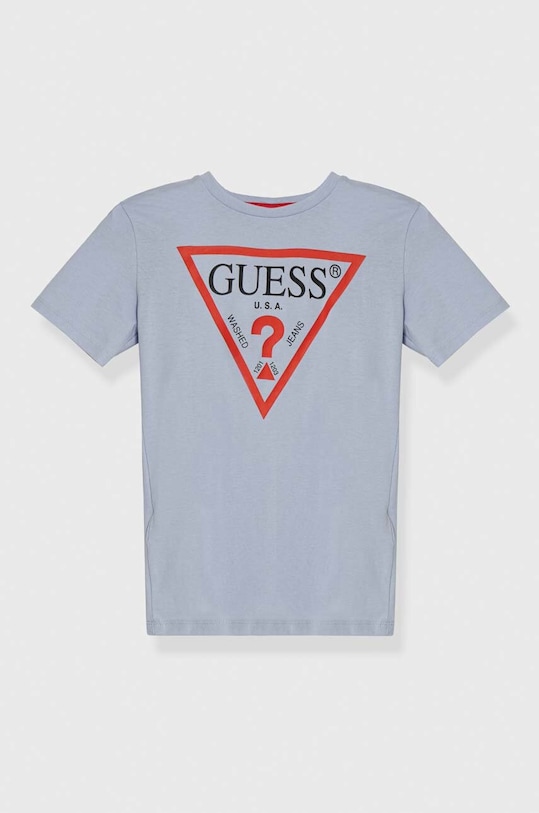 Guess t-shirt bawełniany dziecięcy nadruk niebieski L73I55.K8HM0.PPYH