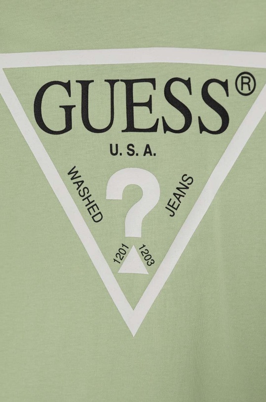Αγορίστικα Παιδικό βαμβακερό μπλουζάκι Guess L73I55.K8HM0.PPYH πράσινο