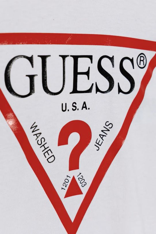 Guess t-shirt bawełniany dziecięcy biały L73I55.K8HM0.9BYH