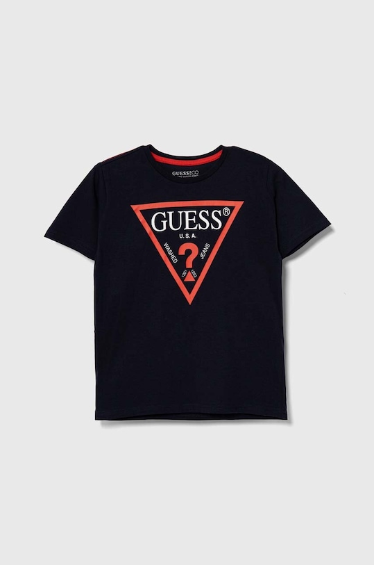 Guess t-shirt bawełniany dziecięcy nadruk granatowy L73I55.K8HM0.9BYH