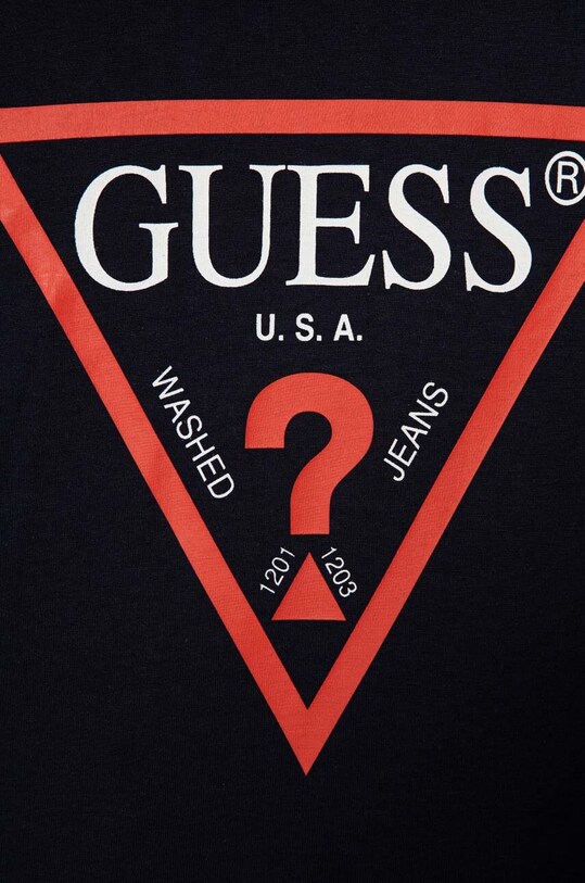 Хлопчик Дитяча бавовняна футболка Guess L73I55.K8HM0.9BYH темно-синій