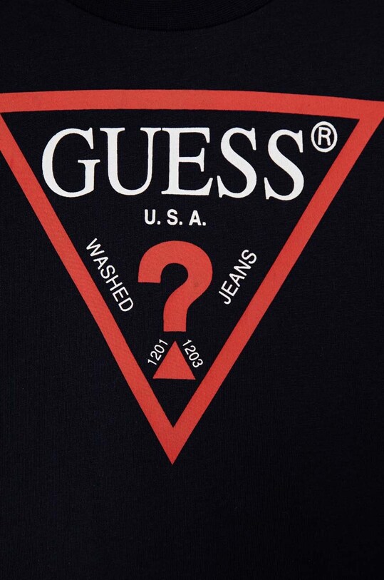 Мальчик Детская хлопковая футболка Guess N73I55.K8HM0.9BYH тёмно-синий