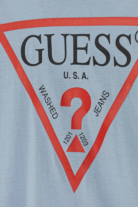 Мальчик Детская хлопковая футболка Guess L73I55.K8HM0.PPYA голубой