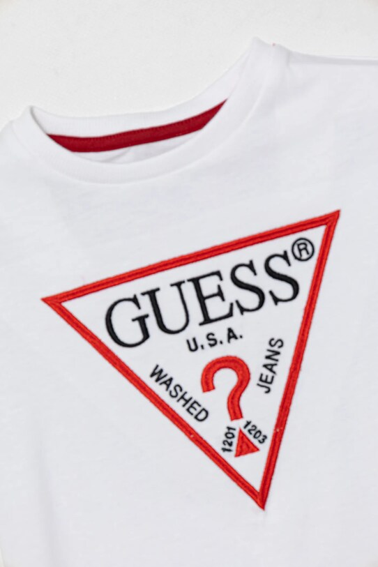 Хлопчик Дитяча бавовняна футболка Guess N4YI37.K8HM4.PPYA білий