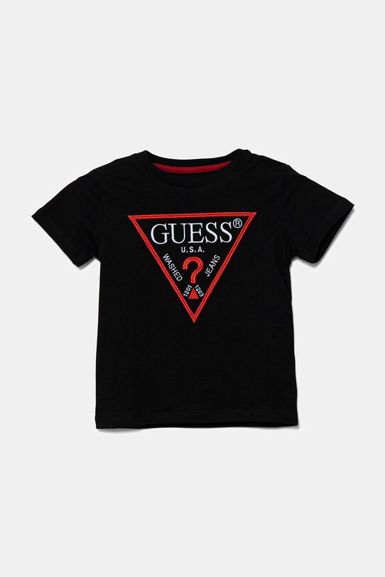 Guess tricou de bumbac pentru copii imprimeu negru N4YI37.K8HM4.PPYA