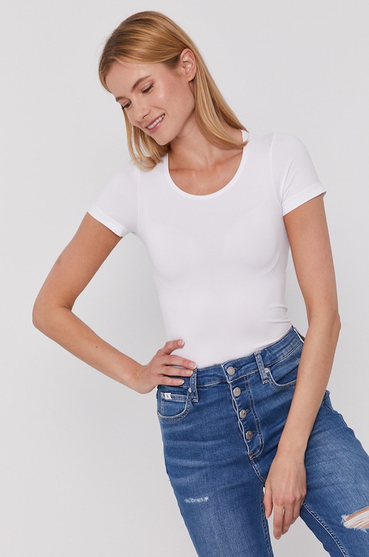 Gatta - Top uni alb DAMSKI.white.