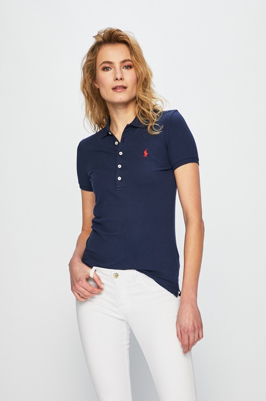 Polo Ralph Lauren - Top 211505654111 z elastanem granatowy 211505654111