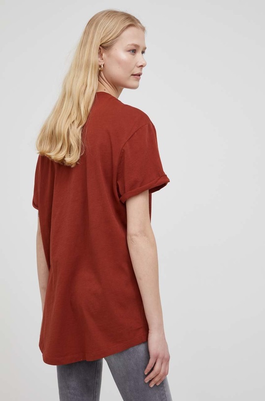 Odzież G-Star t-shirt bawełniany D16902.4107 pomarańczowy