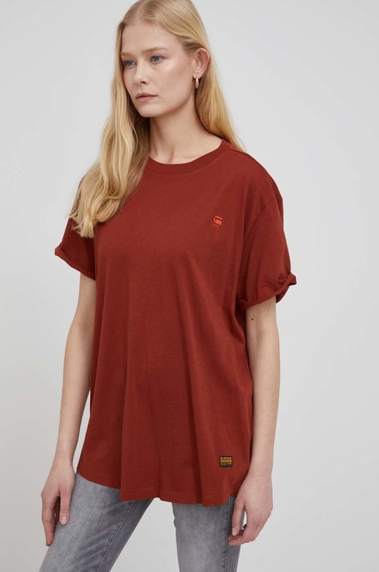 G-Star t-shirt bawełniany pomarańczowy D16902.4107