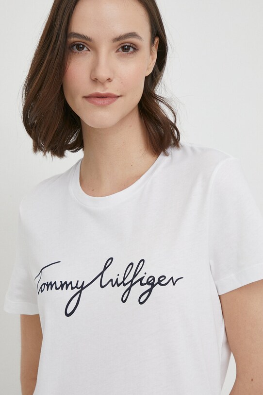 Tommy Hilfiger t-shirt bawełniany WW0WW24967.NOS biały AA00