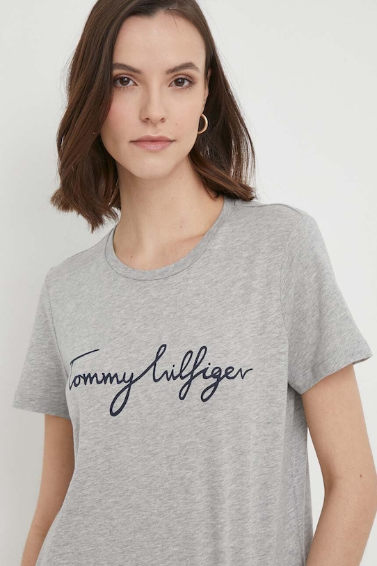 Tommy Hilfiger t-shirt bawełniany nadruk szary WW0WW24967.NOS