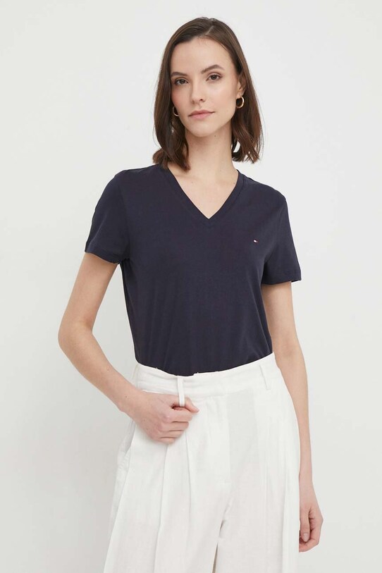 Tommy Hilfiger - T-shirt bawełna granatowy WW0WW24969.NOS