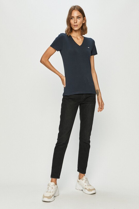 Tommy Jeans - Μπλουζάκι DW0DW09197.NOS σκούρο μπλε AA00