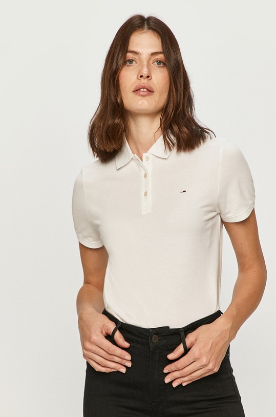 Tommy Jeans - T-shirt DW0DW09199.NOS bawełna biały DW0DW09199.NOS